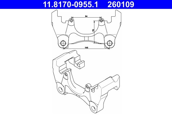 Ate 11.8170-0955.1 Halter, Bremssattel