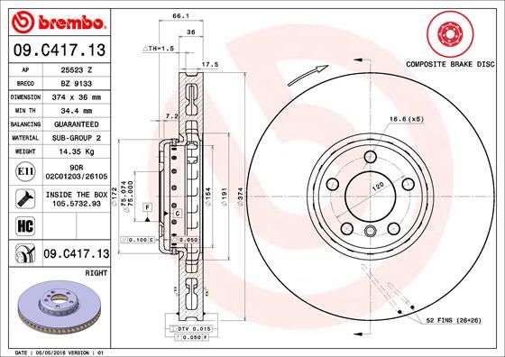 Brake Disc 09.C417.13