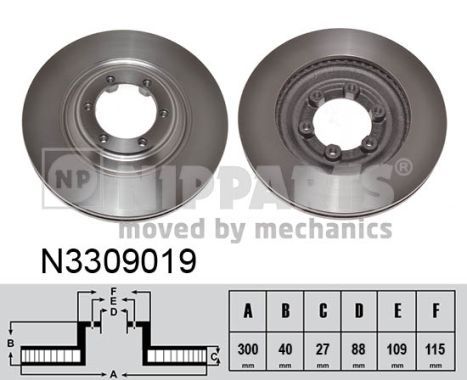N3309019 NIPPARTS féktárcsa