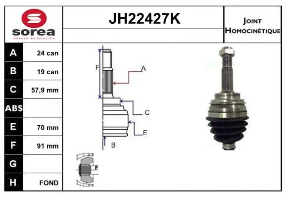 KIT CV JOINT AVEC KR117 - TOYOTA YA