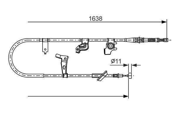 Cable de accionamiento, freno de estacionamiento