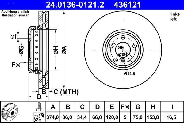 Brake Disc 24.0136-0121.2