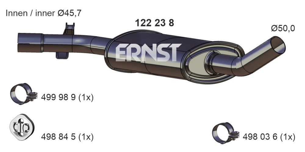ERNST 122238 - Mittelschalldämpfer