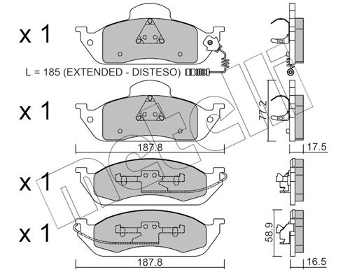 Brake Pad Set, disc brake 22-0569-0