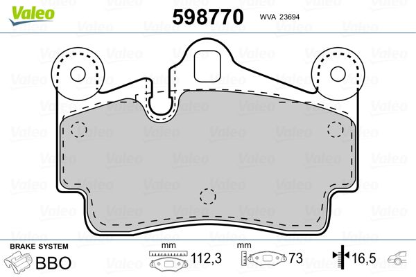 Brake Pad Set, disc brake 598770