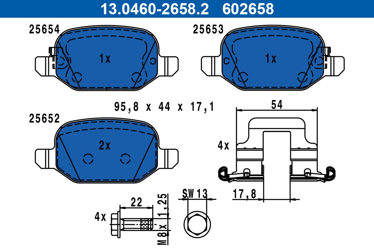 Brake Pad Set, disc brake 13.0460-2658.2