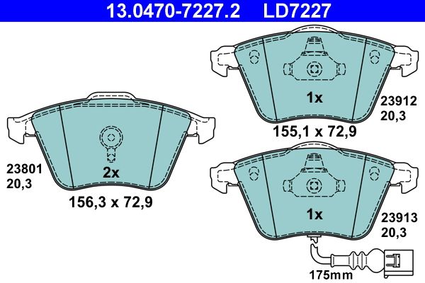 Brake Pad Set, disc brake 13.0470-7227.2