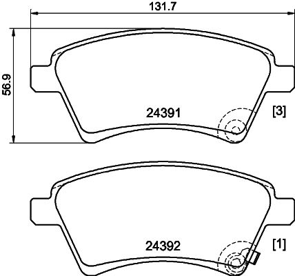 Brake Pad Set, disc brake 8DB 355 012-511