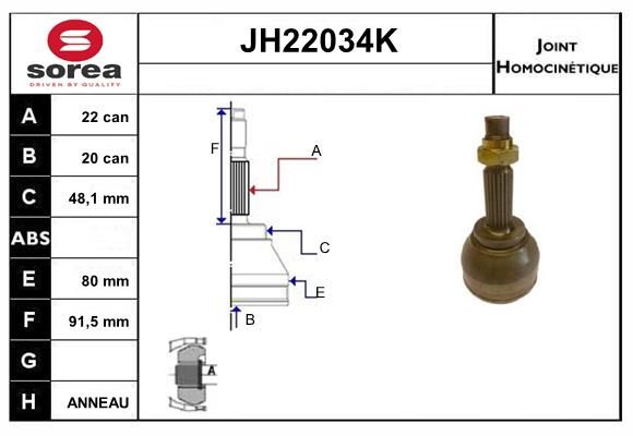 KIT CV JOINT AVEC KR049 - UNO