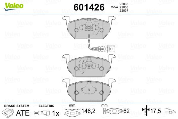 Brake Pad Set, disc brake 601426