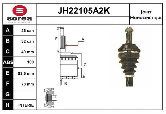 KIT CV JOINT AVEC KR006 - CIVIC