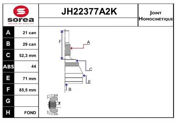 KIT CV JOINT AVEC KR009 - CLIO II