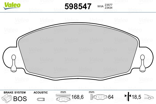 Brake Pad Set, disc brake 598547