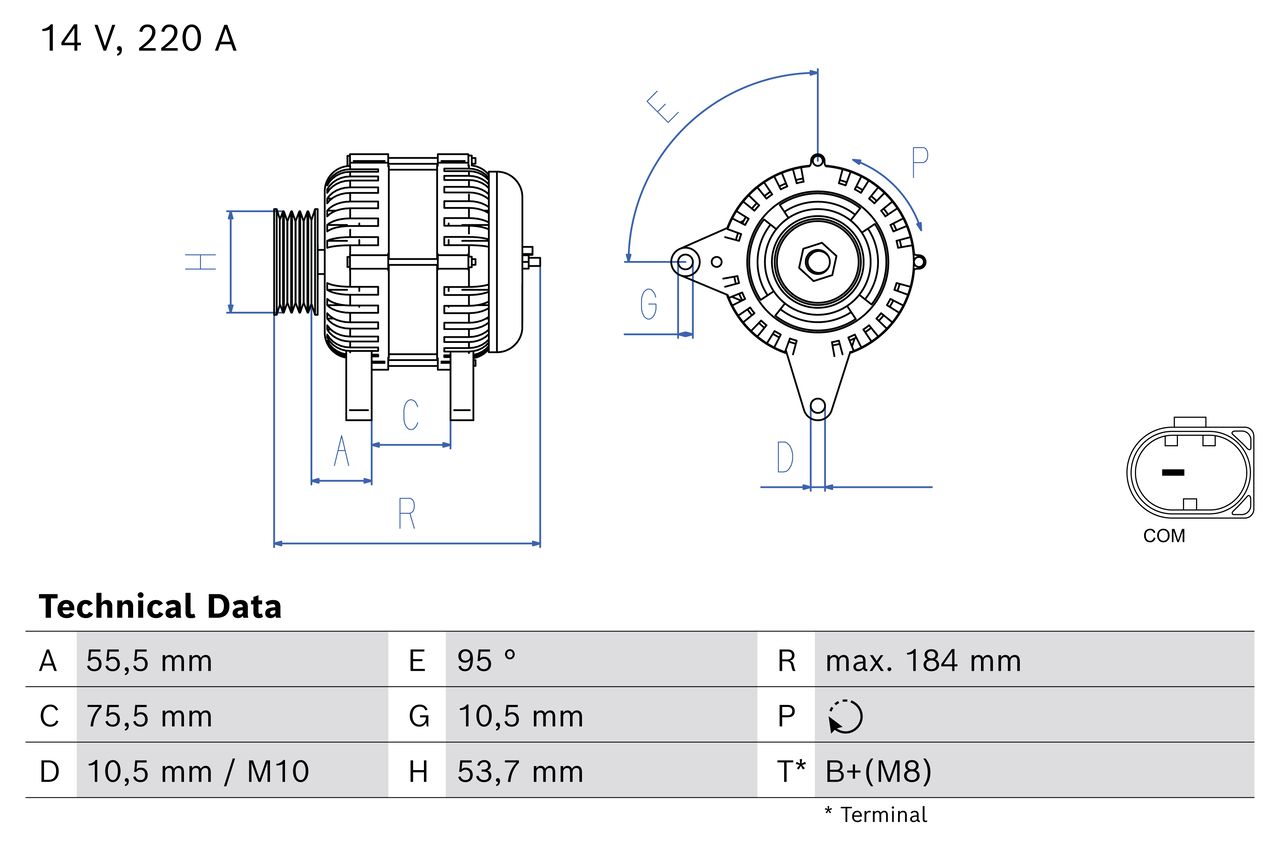 0 986 086 670 BOSCH generátor