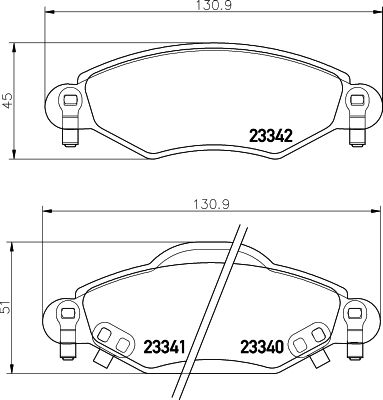 Комплект тормозных колодок, дисковый тормоз 8DB 355 010-791