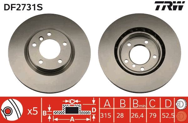 TRW BRAKE DISC - TecDoc 1