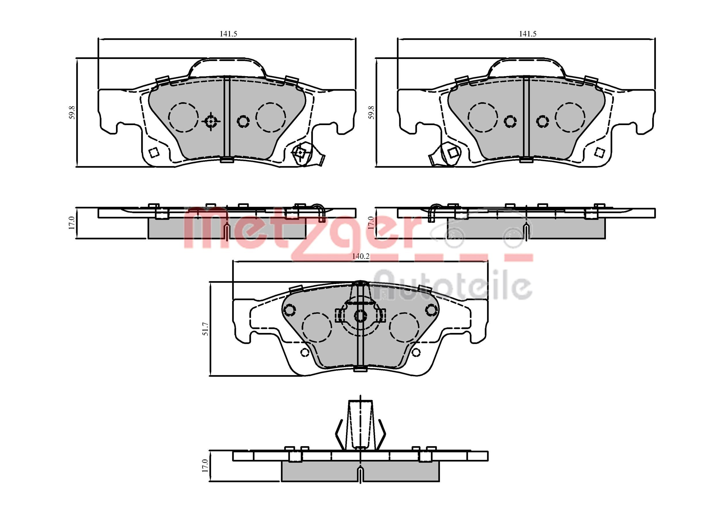 Brake Pad Set, disc brake 1170838