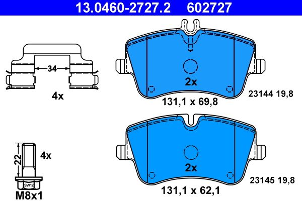 Brake Pad Set, disc brake 13.0460-2727.2