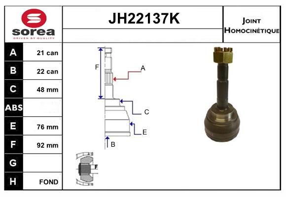 KIT CV JOINT AVEC KR086 - SUNNY