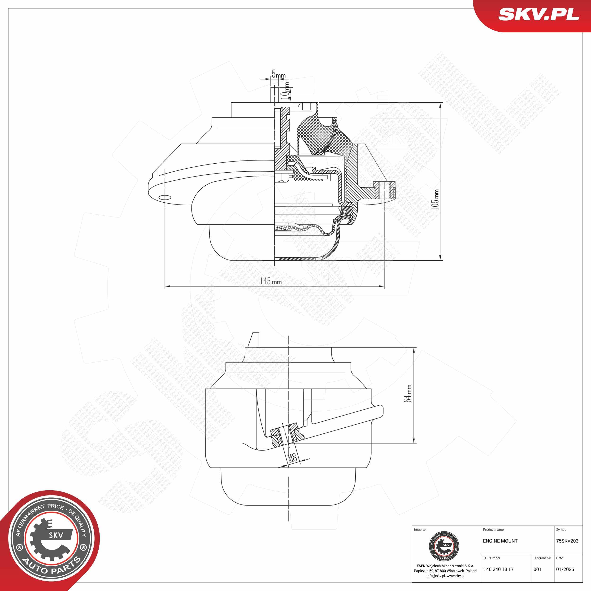ESEN SKV 75SKV203 - Lagerung, Motor