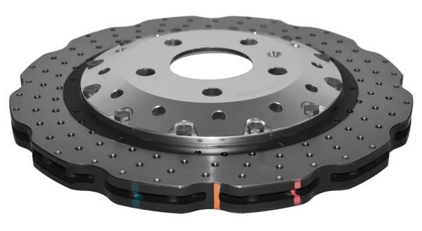 5000 Fully Assembled 2-piece Clear Anodised Hat Cross-drill and Dimple WAVE Disc KP [ Audi RS4-RS5 R ] - TecDoc 1