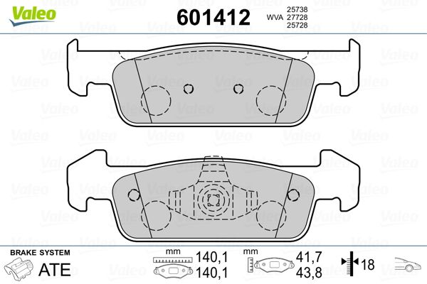 Brake Pad Set, disc brake 601412