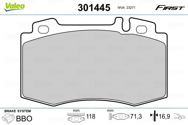 Brake Pad Set, disc brake 301445