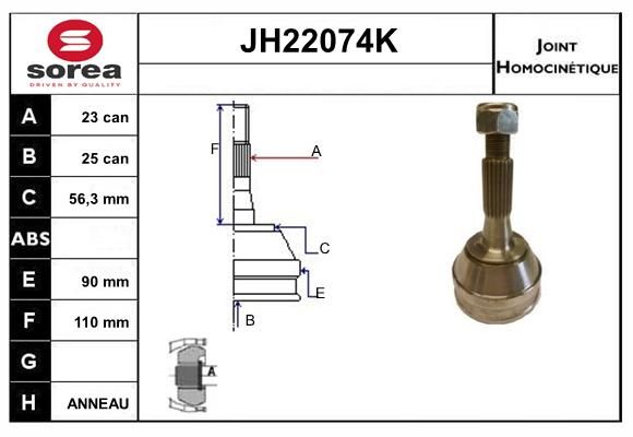 KIT CV JOINT AVEC KR006 - R30