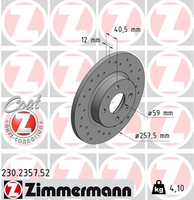 ZIMMERMANN 230.2357.52 - Bremsscheibe SPORT Z