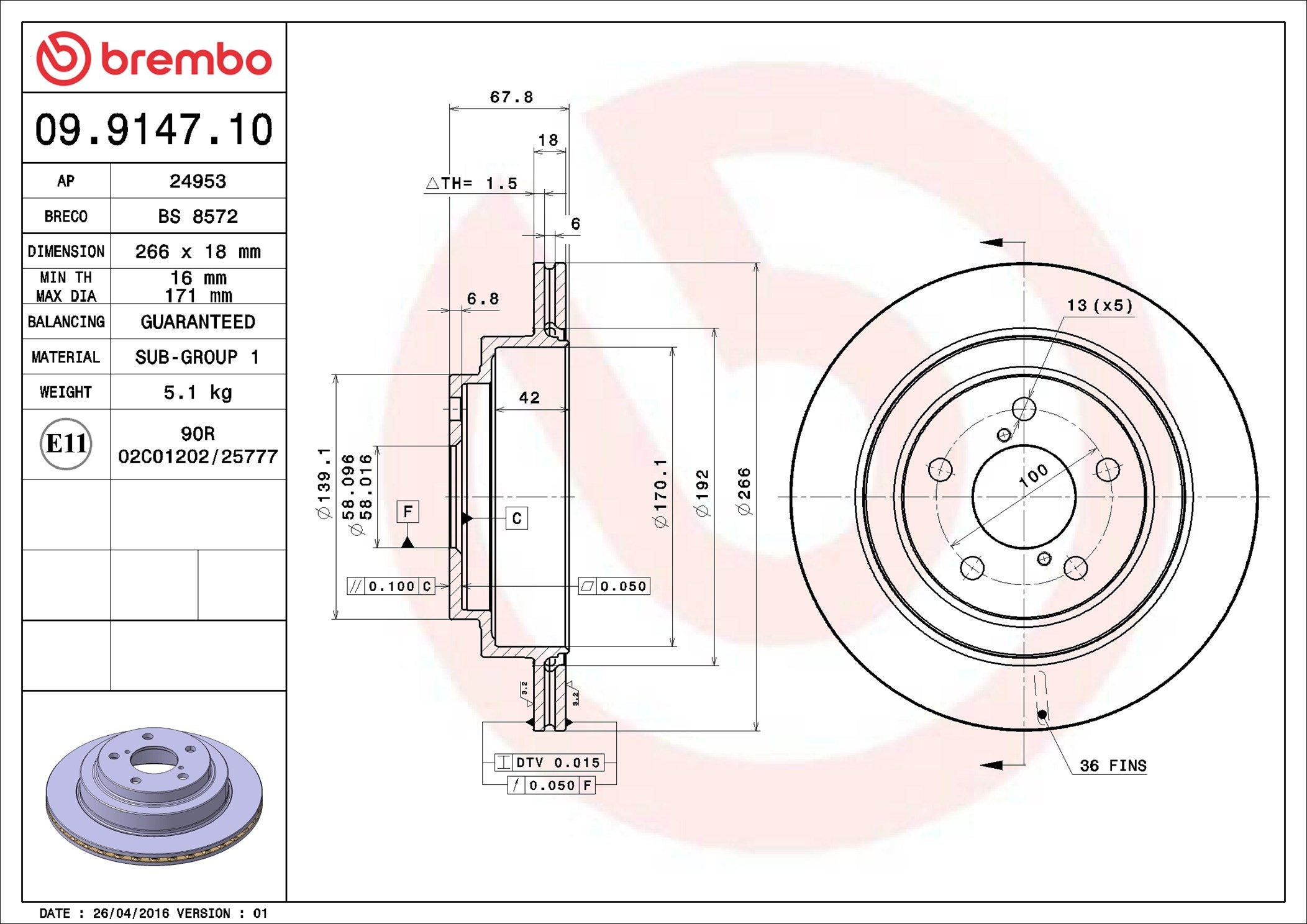 SUBARU IMPREZA WRX GC 96-00 (RR) - TecDoc 1