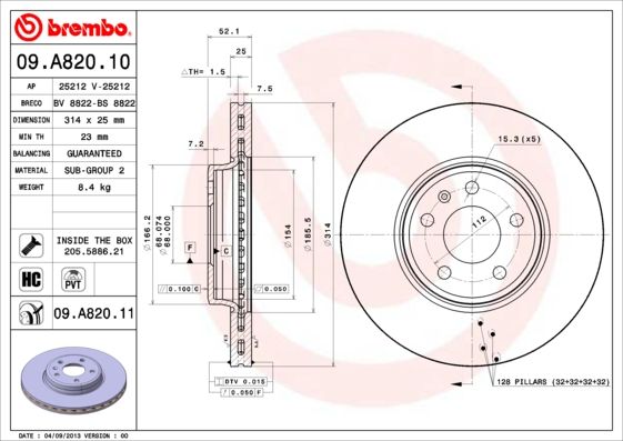 Brake Disc 09.A820.11