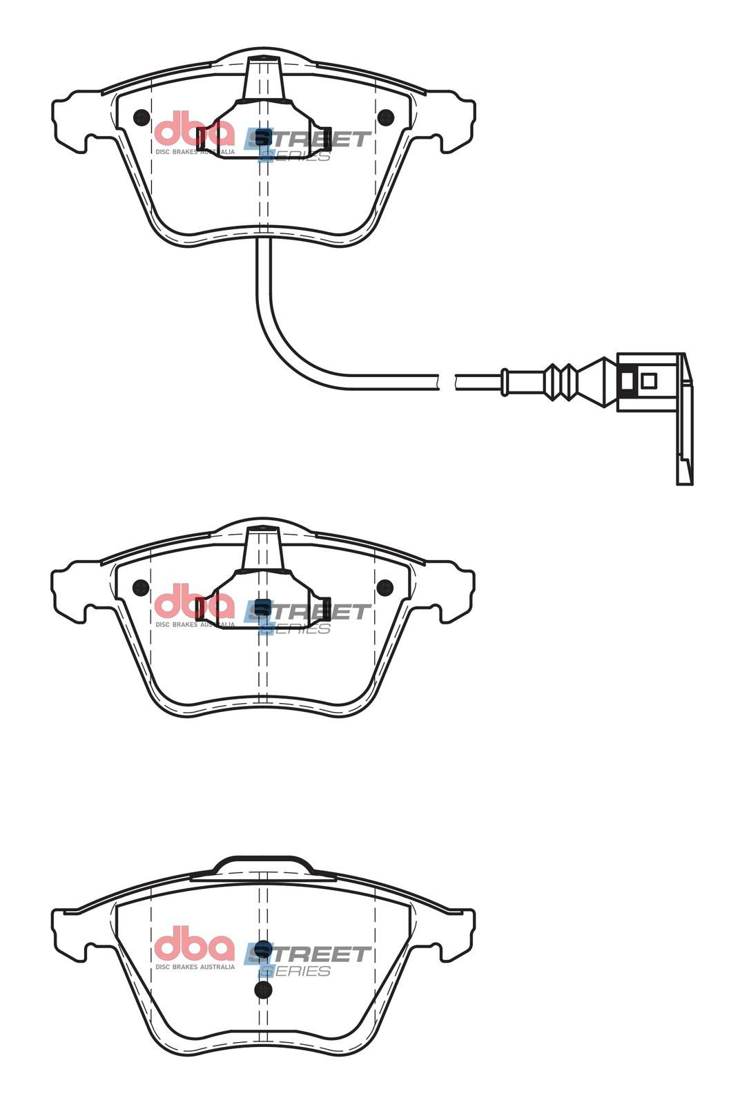 DBA SS STREET SERIES BRAKE PADS [ Audi/Volkswagon Scirocco 2008 - On F ] - TecDoc Only