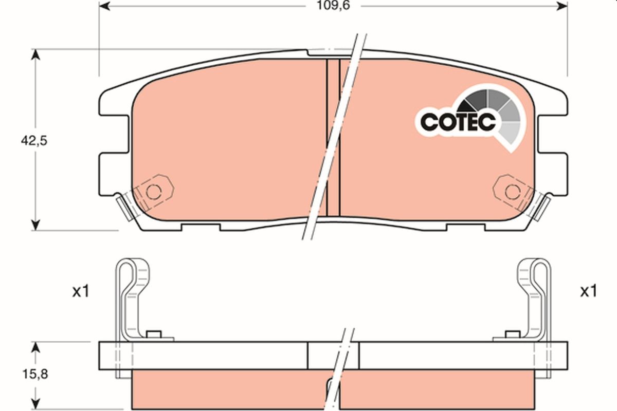 Brake Pad Set, disc brake GDB1187