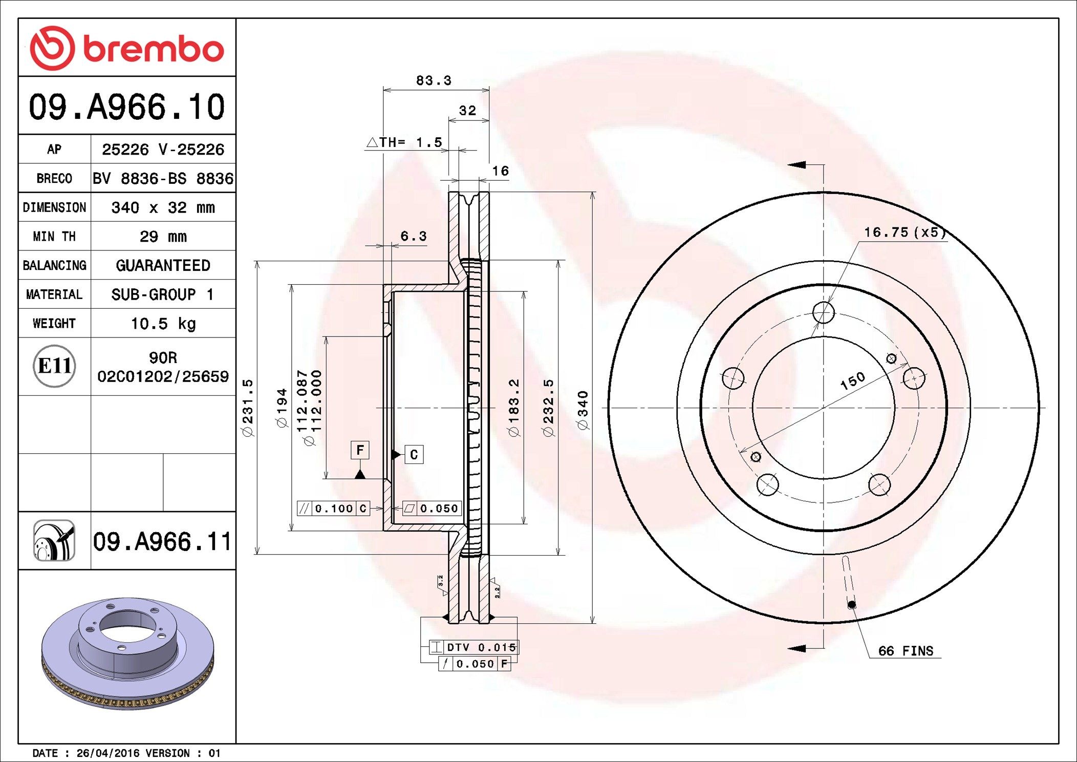 TOYOTA LANDCRUISER URJ202R 09- (FRT) - TecDoc 1