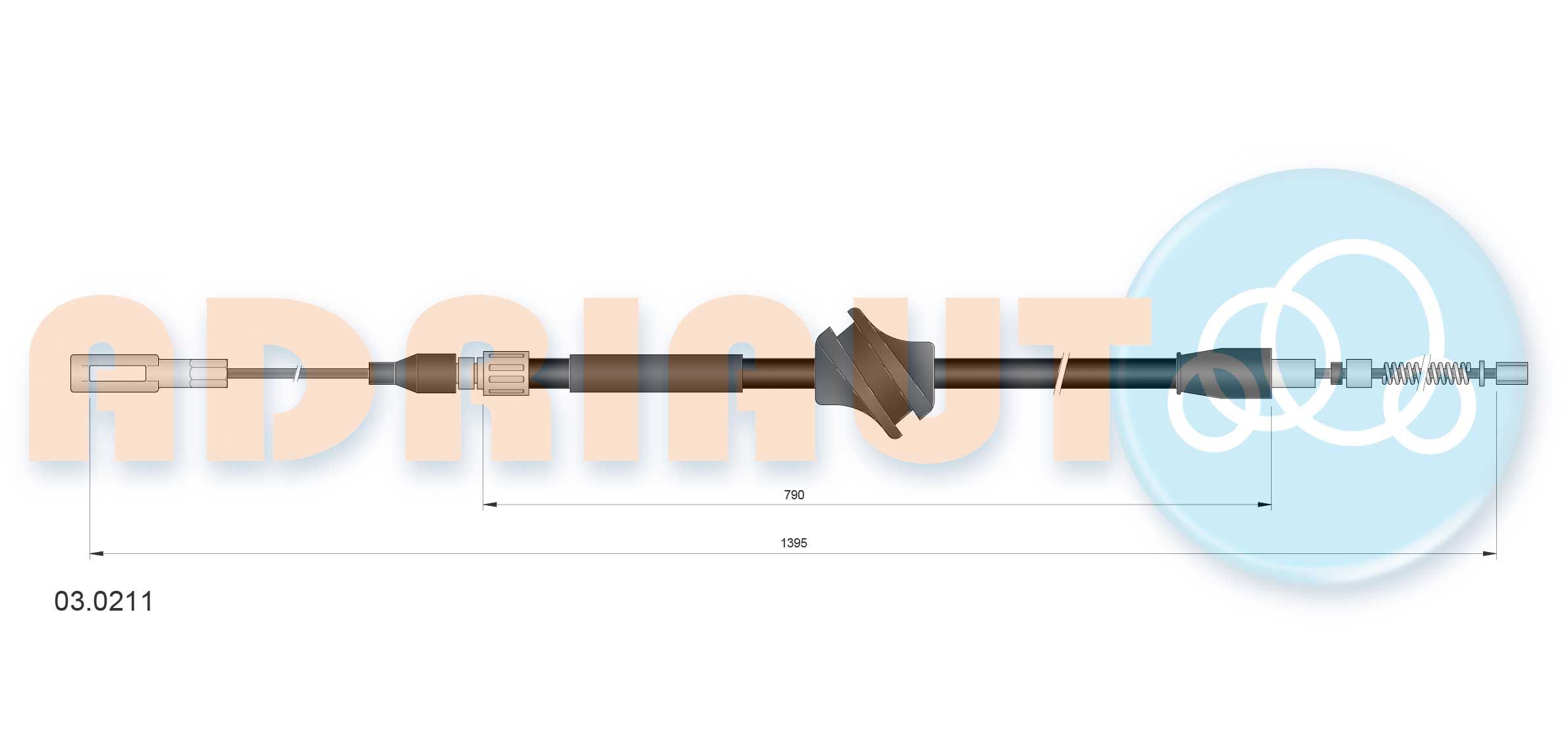 ADRIAUTO 03.0211 - Seilzug, Feststellbremse