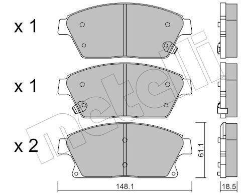 METELLI 22-0839-0 - Bremsbelagsatz, Scheibenbremse