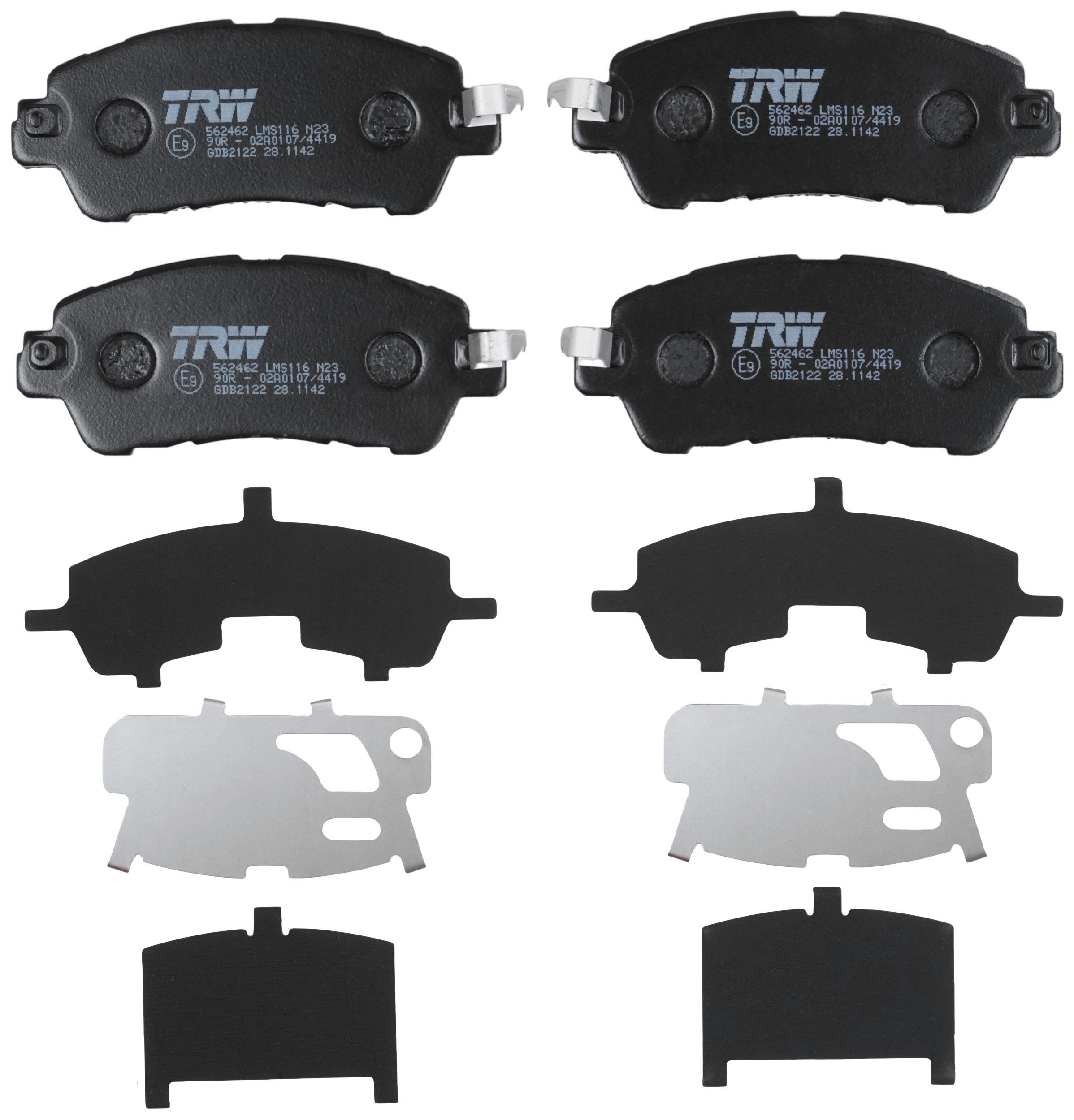 TRW BRAKE PAD SET, DISC BRAKE - TecDoc 2