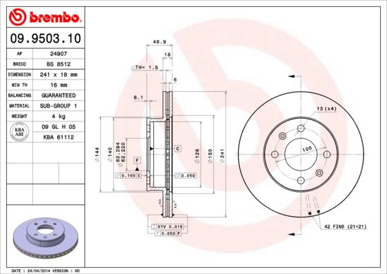 Brake Disc 09.9503.10