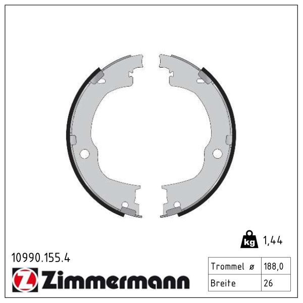 Zimmermann 10990.155.4 Bremsbackensatz, Feststellbremse