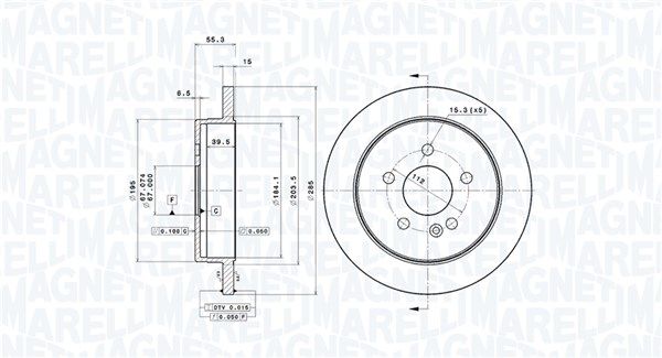 360406033701 MAGNETI MARELLI féktárcsa