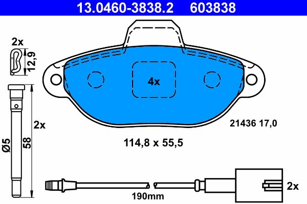 Brake Pad Set, disc brake 13.0460-3838.2