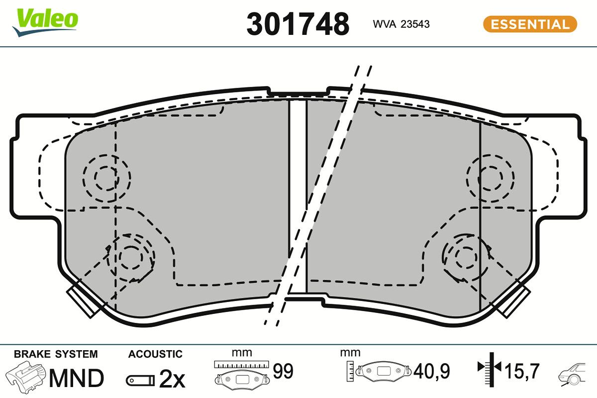VALEO 301748 - Bremsbelagsatz, Scheibenbremse