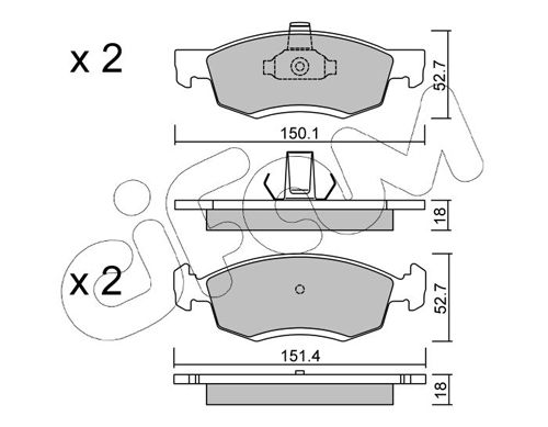 Brake Pad Set, disc brake 822-802-0