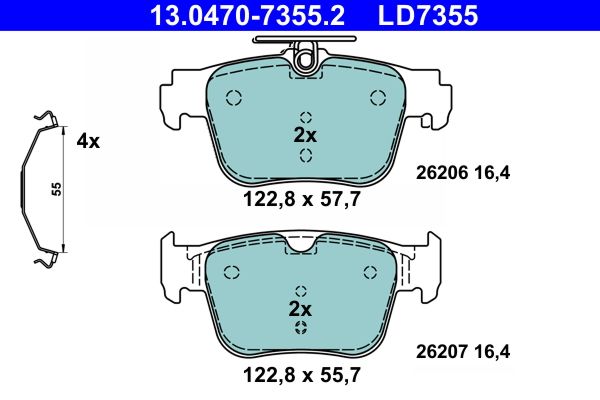 Brake Pad Set, disc brake 13.0470-7355.2