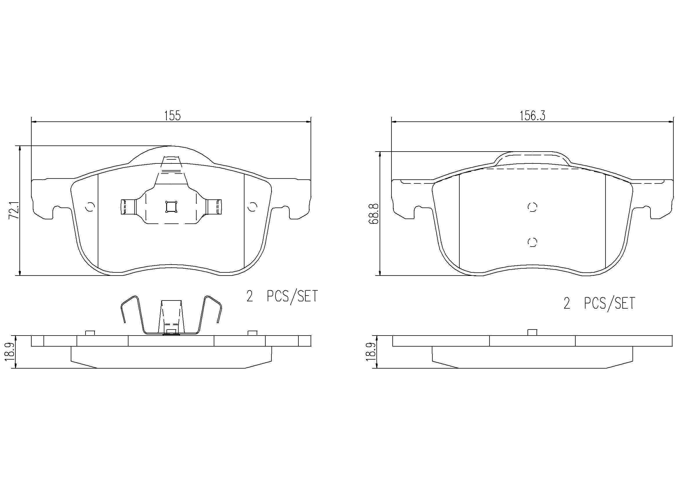 BREMBO DISC PAD -  VOLVO S60 00-09 (FRT) - TecDoc 2