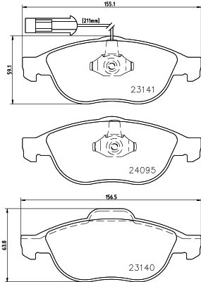 Brake Pad Set, disc brake 8DB 355 011-651