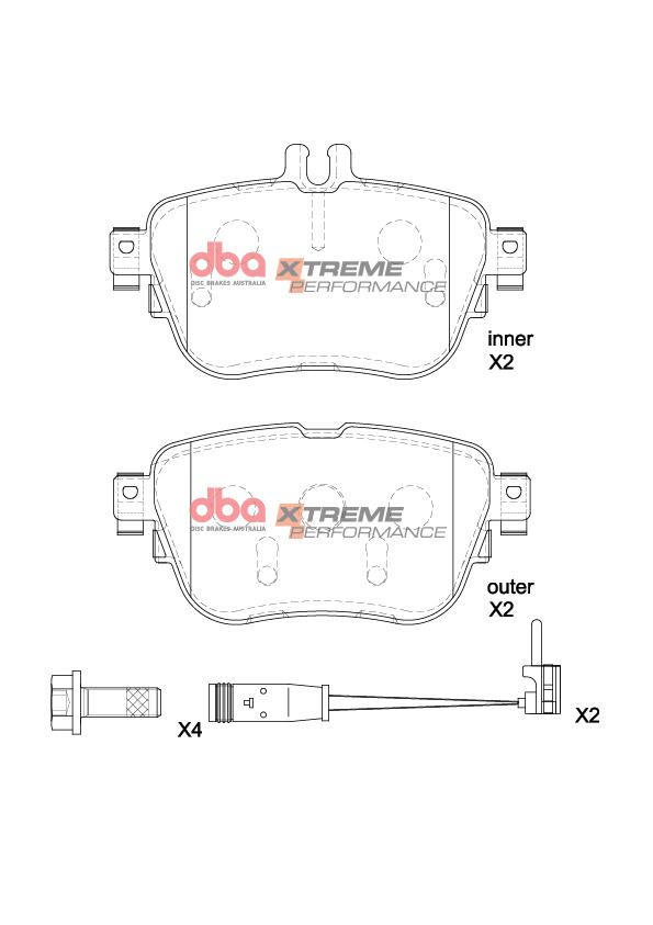 DBA  XP PERFORMANCE  BRAKE PADS [ Mercedes E300 2020 -2021 R ] - TecDoc Only