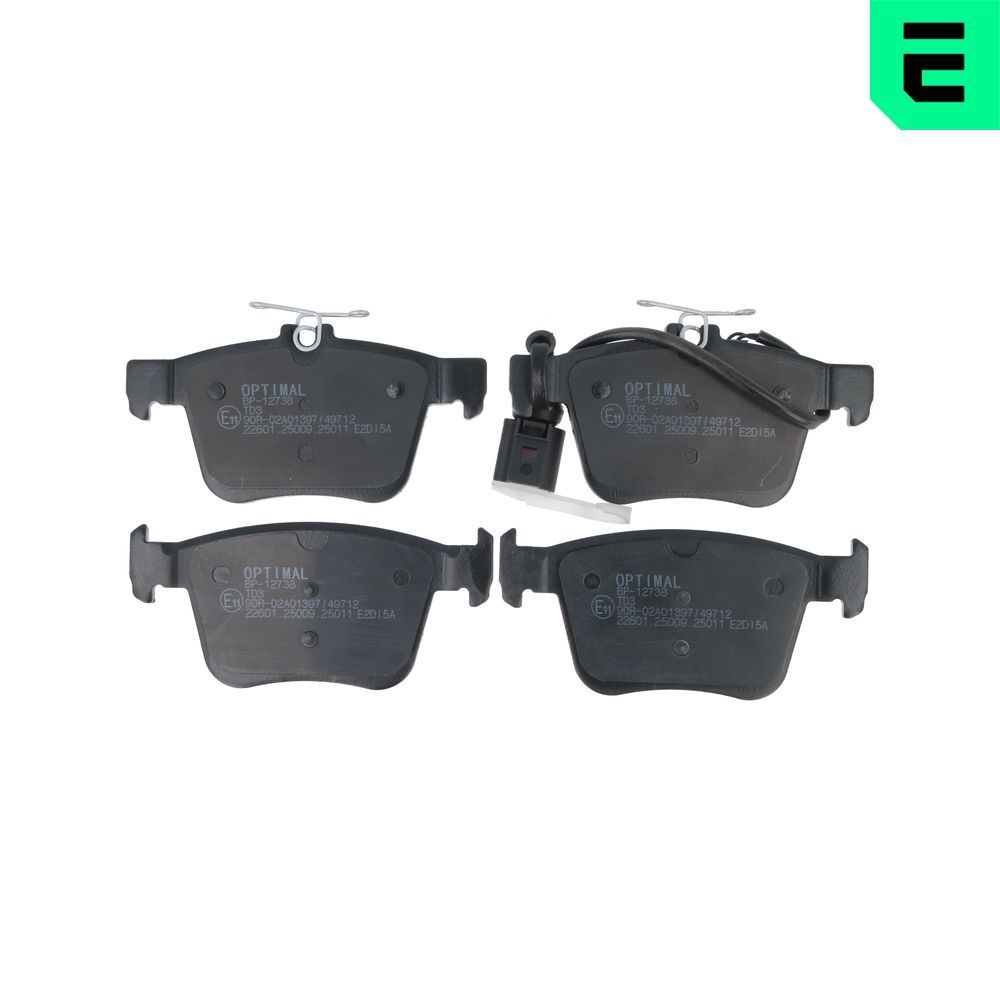 OPTIMAL BP-12738 - Bremsbelagsatz, Scheibenbremse