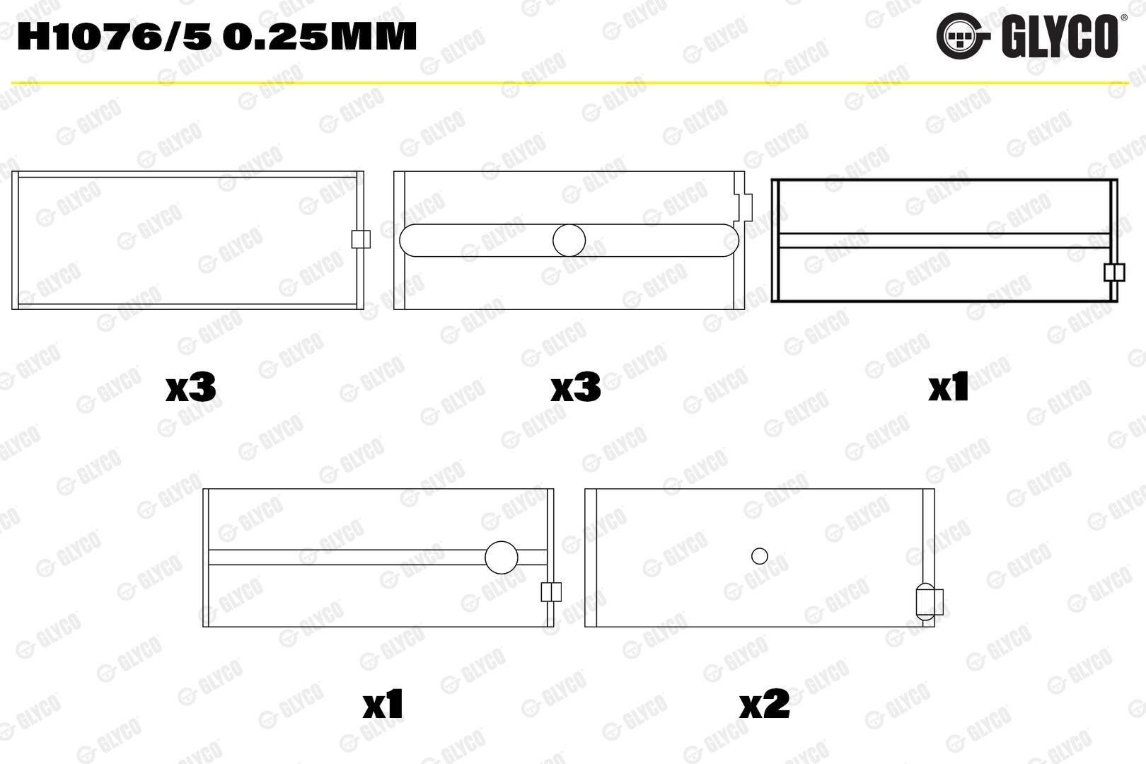 GLYCO H1076/5 0.25mm - Kurbelwellenlager