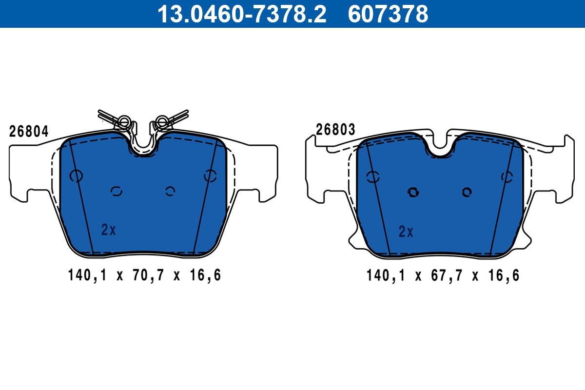 ATE 13.0460-7378.2 - Bremsbelagsatz, Scheibenbremse